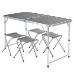 Set camping, picnic, reglabil, masa + 4 scaune pliabile, aluminiu, Casaria - imagine 2