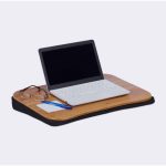 Suport laptop/tableta, perna pentru genunchi cu suprafata bambus, 51x37x7 cm