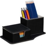 Set de birou, organizator de birou din piele ecologica + caseta ceasuri si bijuterii + mousepad ergonomic - imagine 2