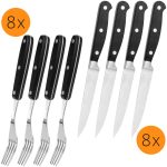 Set ustensile din inox pentru gratar 4 piese + tacamuri din inox 16 piese - imagine 6