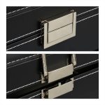 Caseta de bijuterii eleganta, din piele ecologica, pe 2 nivele + oglinda, negru, DeLuxe - imagine 6