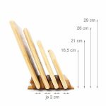 Set 4 tocatoare dimensiuni diferite + suport, din bambus - imagine 4