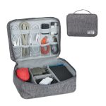 Geanta cabluri/Organizator accesorii telefon si PC, Relaxdays, gri, 25X11X20 cm - imagine 8