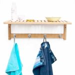 Cuier cu polita, bambus, 18 x 50 x 16, Relaxdays - imagine 2