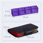 Cutie pentru pilule/medicamente cu etui din piele ecologica, 7 zile x 4 compartimente - imagine 6