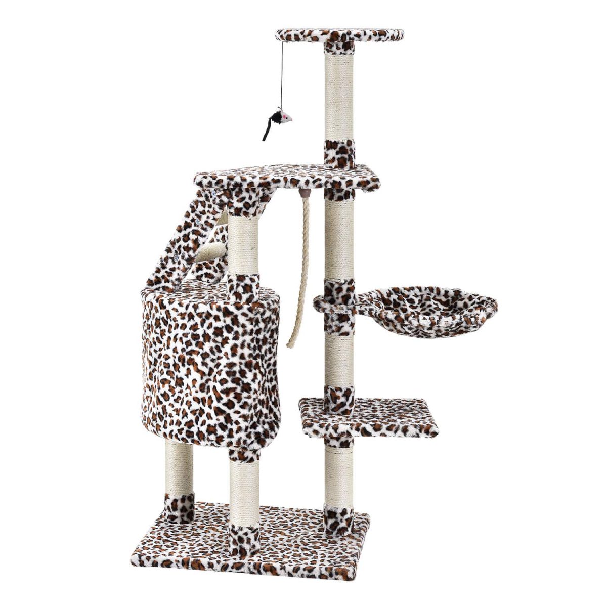 Ansamblu joaca pentru pisici, Buffy leopard, 50x40x118 cm, Juskys - imagine 6