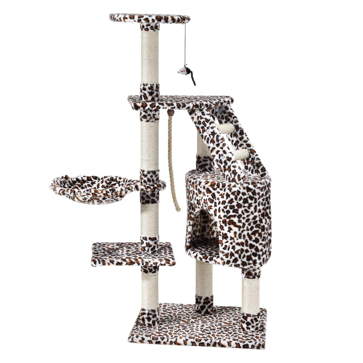 Ansamblu joaca pentru pisici, Buffy leopard, 50x40x118 cm, Juskys - imagine 5