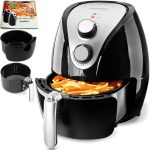 Friteuza cu aer cald, Airfryer XL 3,6 litri/1500W, 9 programe + carte retete, Monzana