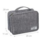 Geanta cabluri/Organizator accesorii telefon si PC, Relaxdays, gri, 25X11X20 cm - imagine 9