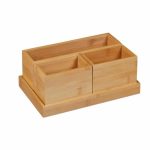 Set organizator de birou, 4 piese, din bambus