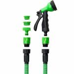 Furtun de udat TILLVEX, extensibil pana la 15 m, flexibil, duza multifunctionala in 9 trepte cu accesorii incluse - imagine 3