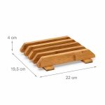 Set 4 tocatoare dimensiuni diferite + suport, din bambus - imagine 5