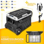 Lada frigorifica cu compresor, electrica, 40 litri, congelator electric, control prin aplicatie WiFi, 12/24 V, 230 V, frigider pana la -20 °C, pentru masina, camion, camping, negru - imagine 10