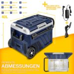 Lada frigorifica cu compresor, electrica, 40 litri, congelator electric, control prin aplicatie WiFi, 12/24 V, 230 V, frigider pana la -20 °C, pentru masina, camion, camping, albastru - imagine 10