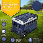 Lada frigorifica cu compresor, electrica, 40 litri, congelator electric, control prin aplicatie WiFi, 12/24 V, 230 V, frigider pana la -20 °C, pentru masina, camion, camping, albastru - imagine 3