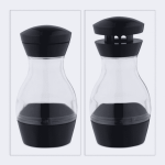 Set 8 recipiente condimente, suport rotativ, cu maner, negru/transparent, 19 x 19 x 17 cm - imagine 3