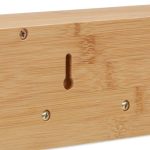Cuier de perete din bambus, cu raft, 6 agatatori, 10 x 50 x 10 cm - imagine 4