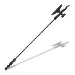 Set 3 ustensile pentru semineu cu suport soldat Cavaler din fonta, negru - imagine 7