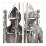 Set 3 ustensile pentru semineu cu suport soldat Ritter din fonta, argintiu - imagine 7