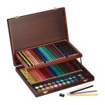 Set pictura si desen cu 73 de piese in carcasa din lemn,DeLuxe, 5 x 38,5 x 29,5 cm