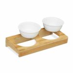 Set 2 boluri pentru hrana animale de companie in suport de bambus, 2x200 ml, 5 x 29,5 x 14 cm - imagine 7