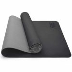 Covoras fitness, yoga, pilates, aerobic, gimnastica si wellness Tresko®, curea de transport, anti-alunecare, 183 x 61 x 0,6 cm cm, negru/gri