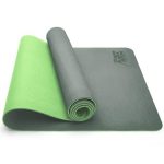 Covoras fitness, yoga, pilates, aerobic, gimnastica si wellness Tresko®, curea de transport, anti-alunecare, 183 x 61 x 0,6 cm cm, verde inchis/deschis