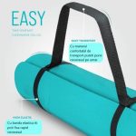 Covoras fitness, yoga, pilates, aerobic, gimnastica de sarcina si wellness Tresko®, curea de transport, anti-alunecare, rezistenta la uzura,lavabil,plus laveta de curatare,, 183 x 61 x 0,6 cm cm, turcoaz/negru - imagine 3