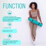 Covoras fitness, yoga, pilates, aerobic, gimnastica de sarcina si wellness Tresko®, curea de transport, anti-alunecare, rezistenta la uzura,lavabil,plus laveta de curatare,, 183 x 61 x 0,6 cm cm, turcoaz/negru - imagine 4