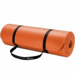Saltea fitness, yoga, pilates, aerobic, gimnastica si wellness TRESKO®, curea de transport, anti-alunecare, 185 x 60 x 1.5 cm, portocaliu