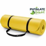 Saltea fitness, yoga, pilates, aerobic, gimnastica si wellness TRESKO®, curea de transport, anti-alunecare, 185 x 60 x 1.5 cm, galben - imagine 7