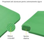 Saltea fitness, yoga, pilates, aerobic, gimnastica si wellness TRESKO®, curea de transport, anti-alunecare, 185 x 60 x 1.5 cm, verde - imagine 5