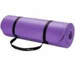 Saltea fitness, yoga, pilates, aerobic, gimnastica si wellness TRESKO®, curea de transport, anti-alunecare, 185 x 60 x 1.5 cm, lila
