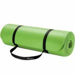 Saltea fitness, yoga, pilates, aerobic, gimnastica si wellness TRESKO®, curea de transport, anti-alunecare, 185 x 60 x 1.5 cm, verde deschis