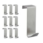 Set 10 cuiere din inox, pentru usa si dulap, 7 x 2,5 x 5 cm, Relaxdays