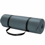 Saltea fitness, yoga, pilates, aerobic, gimnastica si wellness TRESKO®, curea de transport, anti-alunecare, 185 x 60 x 1.5 cm, gri
