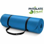 Saltea fitness, yoga, pilates, aerobic, gimnastica si wellness TRESKO®, curea de transport, anti-alunecare, 185 x 60 x 1.5 cm, albastra - imagine 8