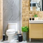 Set accesorii baie Relaxdays, perie wc, cos gunoi, dispenser sapun, suport periute, pahar, suport sapun, negru, 6 piese - imagine 6