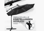 Umbrela terasa/gradina cu lumina LED, husa protectie, panou incarcare solara, protectie UV 50+, rotire la 360°, inclinatie reglabila, manivela, Ø 300 cm, antracit - imagine 5