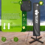 Umbrela terasa/gradina cu lumina LED, husa protectie, panou incarcare solara, protectie UV 50+, rotire la 360°, inclinatie reglabila, manivela, Ø 300 cm, antracit - imagine 6