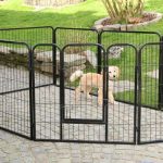 Tarc animale de companie cu usa blocabila, caini/pisici/animale mici, pliabil, interior/exterior, negru - imagine 4