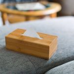 Cutie/suport servetele, din bambus, maro deschis , 24 x 12 x 7.5 cm - imagine 2