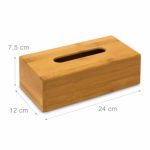 Cutie/suport servetele, din bambus, maro deschis , 24 x 12 x 7.5 cm - imagine 4