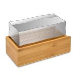 Cutie/suport servetele, din bambus, maro deschis , 24 x 12 x 7.5 cm - imagine 5