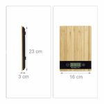 Cantar digital de bucatarie, dispaly LCD, afisaj supraincarcare/baterii descarcate, oprire automata, picioare antiderapante, bambus - imagine 2