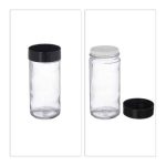 Set 8 recipiente pentru condimente, din sticla, suport bambus, maro natur/negru, 20 x 25,5 x 10 cm - imagine 10