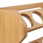 Set 8 recipiente pentru condimente, din sticla, suport bambus, maro natur/negru, 20 x 25,5 x 10 cm - imagine 5