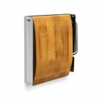 Suport hartie igienica, inox, capac din bambus rezistent la umiditate, maro/argintiu, 14,5 x 2 x 135 cm - imagine 4