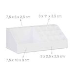 Organizator make-up si accesorii, 16 compartimente si 4 sertare, acrilic alb, 24 x 13.5 x 19 cm - imagine 2