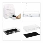 Organizator make-up si accesorii, 16 compartimente si 4 sertare, acrilic transparent, 24 x 13.5 x 19 cm - imagine 5
